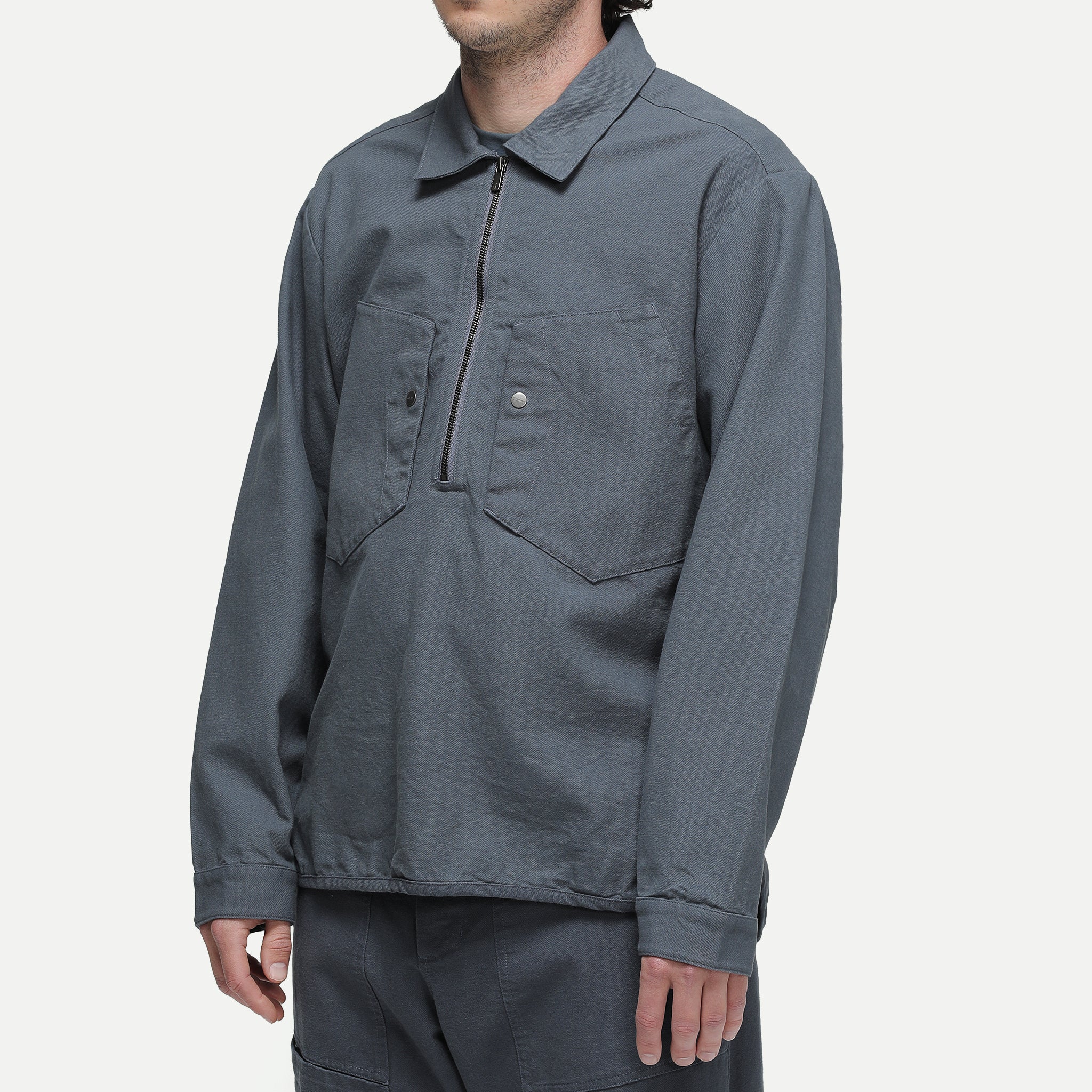 Corpsware Half Zip Work Shirt - Cotton Duck - Storm Blue – DSPTCH