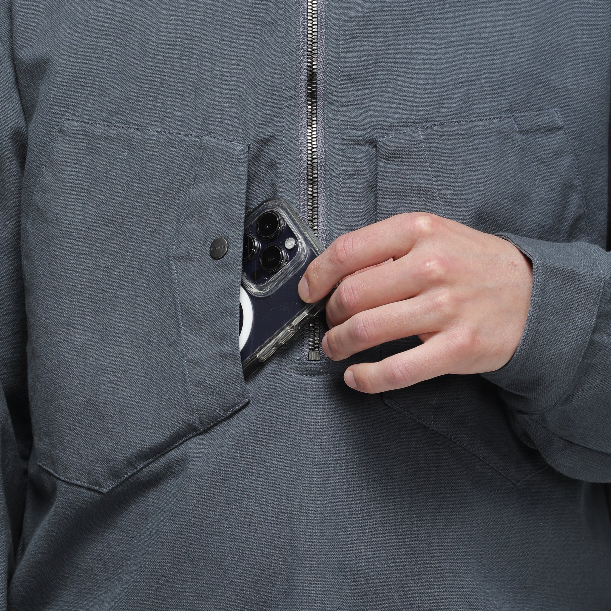 Corpsware Half Zip Work Shirt - Cotton Duck - Storm Blue – DSPTCH