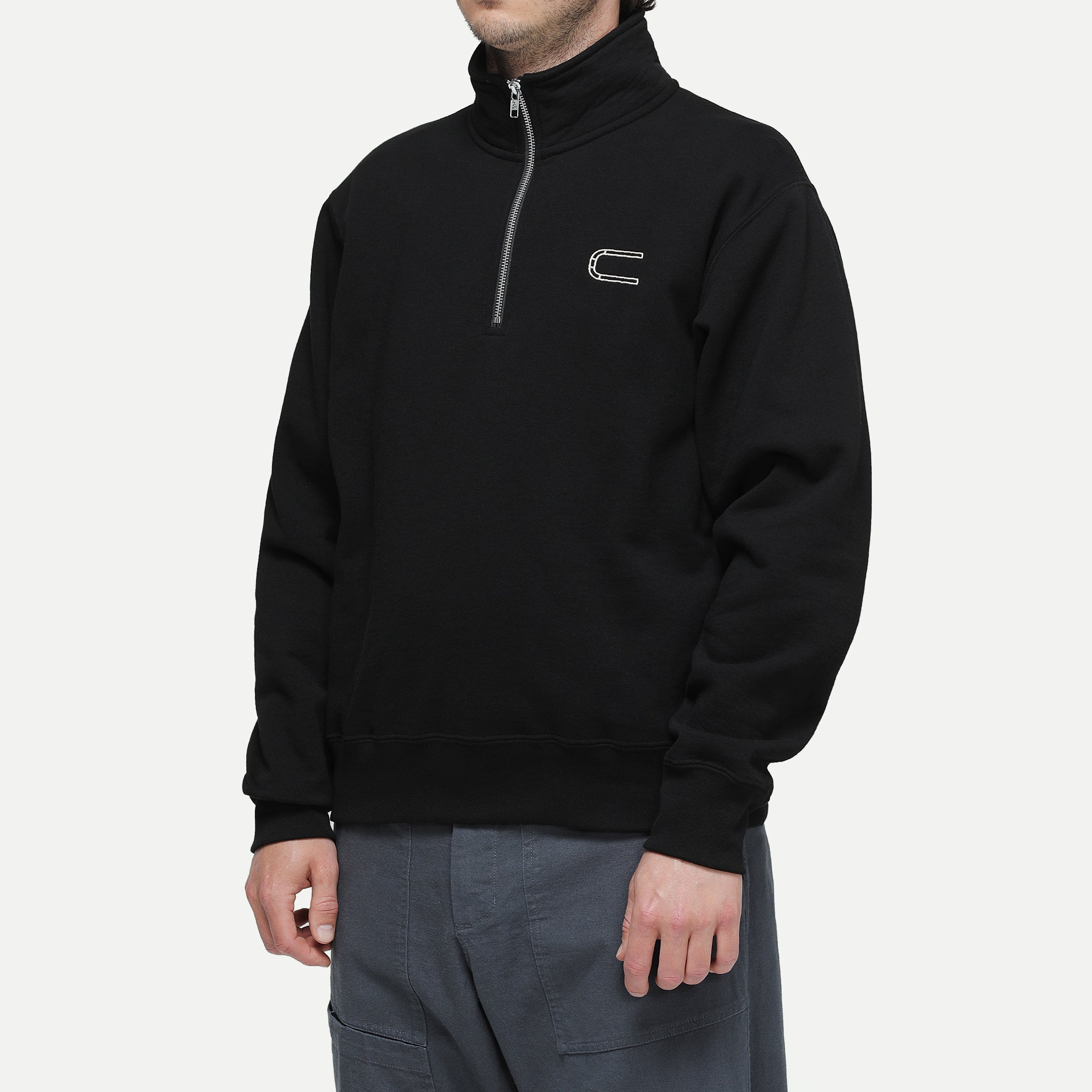 Corpsware Quarter Zip Sweater - Frame Logo - Black – DSPTCH