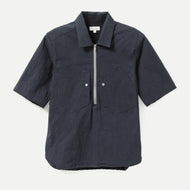 Corpsware Half Zip Short Sleeve Work Shirt - Sun Dried Ripstop - Navy