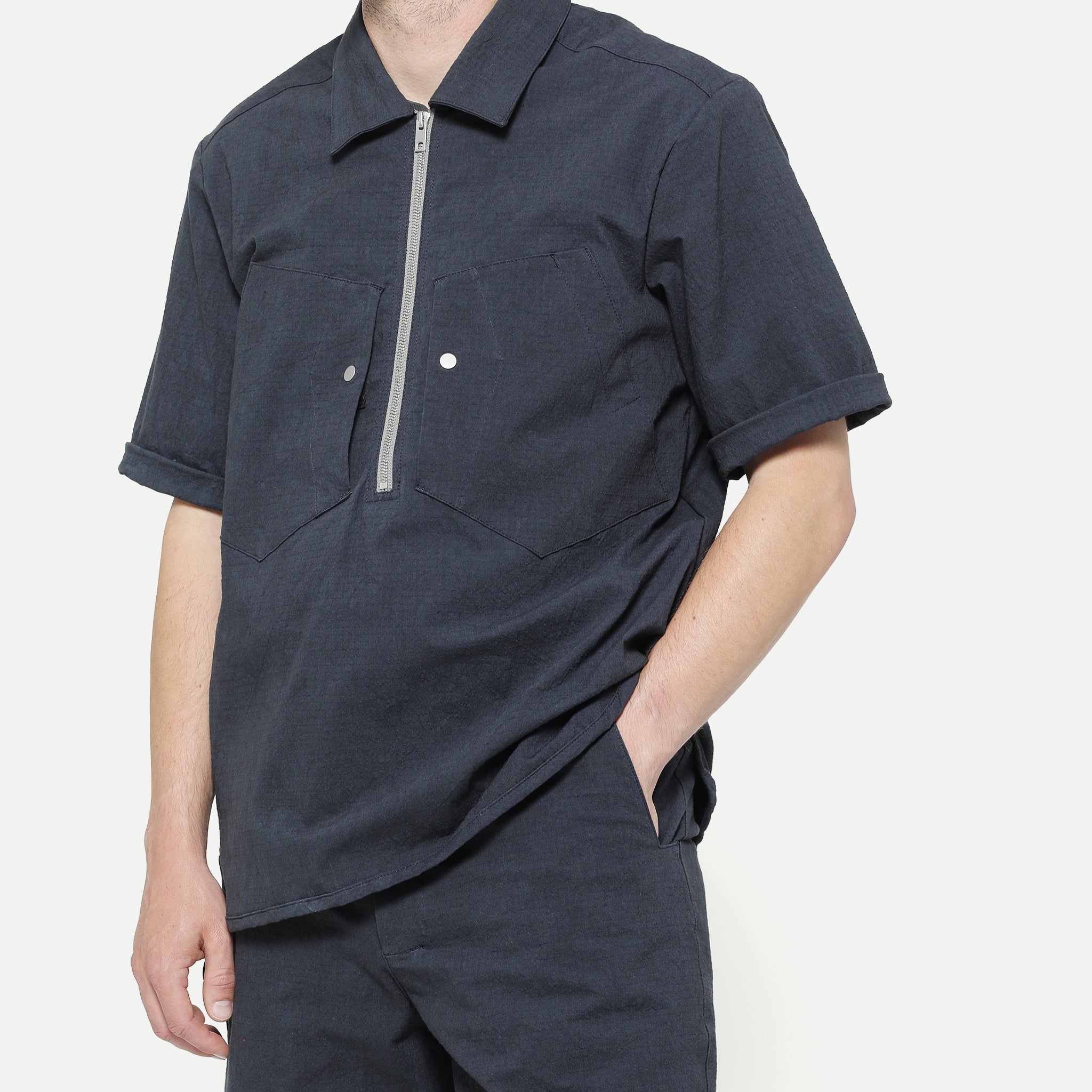 Corpsware Half Zip Short Sleeve Work Shirt - Sun Dried Ripstop